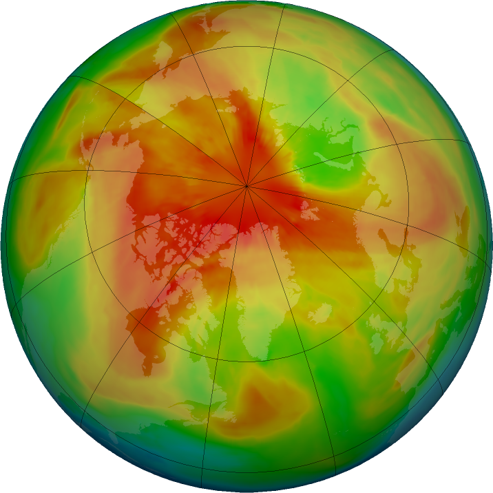 Arctic ozone map for 20 March 2016